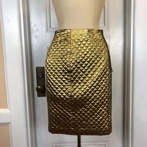 Trendy Vintage Gold Pencil Skirt